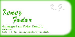 kenez fodor business card